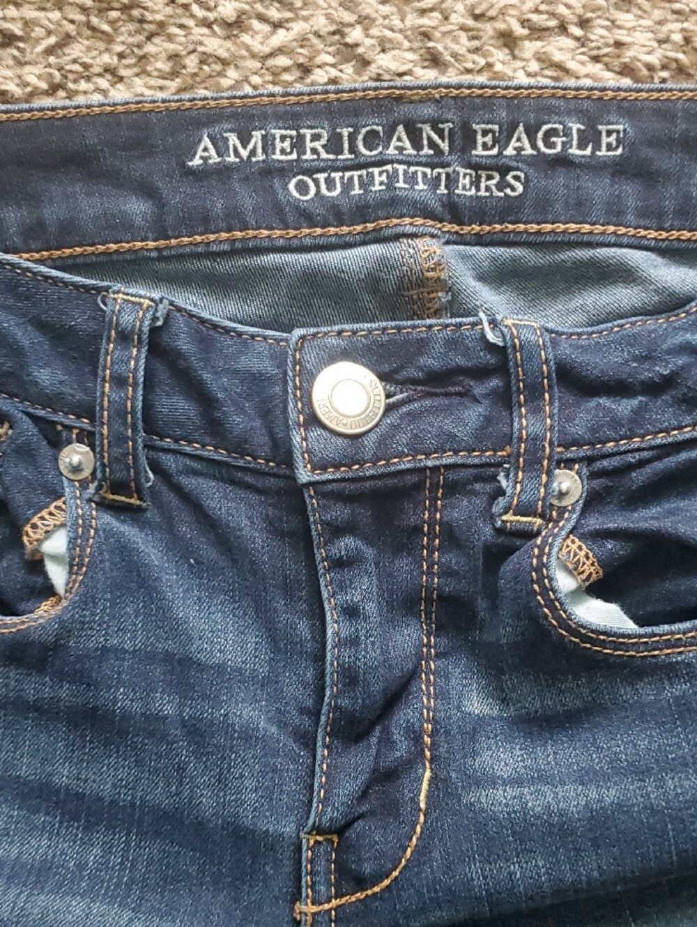 American Eagle Outfitters Dark Blue Skinny Jeans - Size 6 - Picture 3 of 4